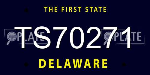 TS70271 Delaware License Plate