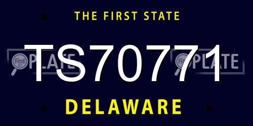 TS70771 Delaware License Plate