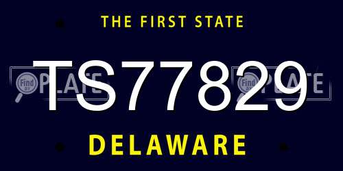 TS77829 Delaware License Plate