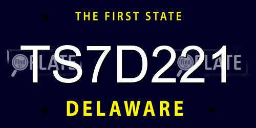 TS7D221 Delaware License Plate