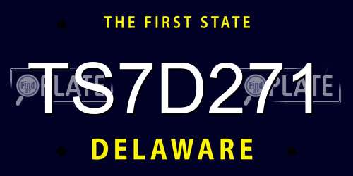 TS7D271 Delaware License Plate