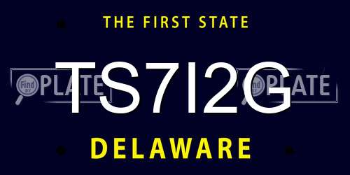 TS7I2G Delaware License Plate