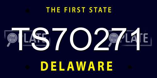 TS7O271 Delaware License Plate