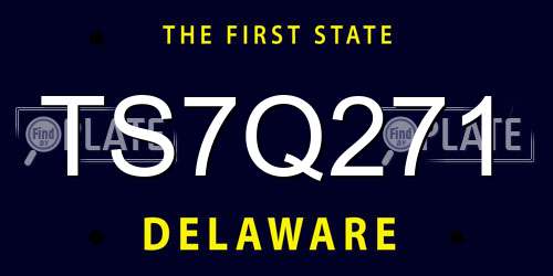 TS7Q271 Delaware License Plate