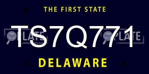 TS7Q771 Delaware License Plate