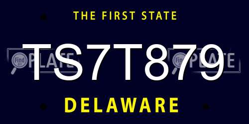 TS7T879 Delaware License Plate