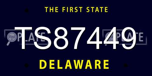 TS87449 Delaware License Plate