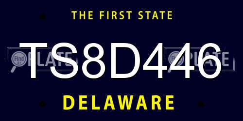 TS8D446 Delaware License Plate
