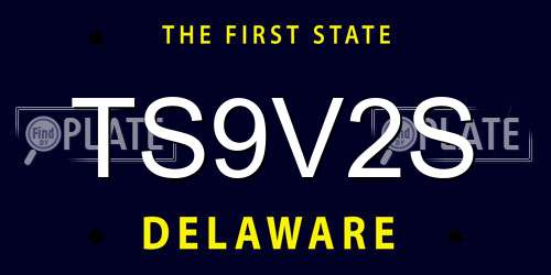 TS9V2S Delaware License Plate