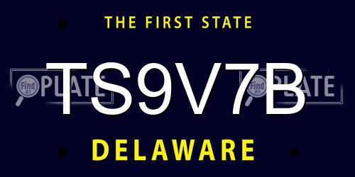 TS9V7B Delaware License Plate