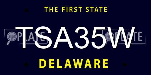 TSA35W Delaware License Plate