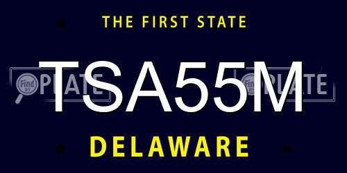 TSA55M Delaware License Plate