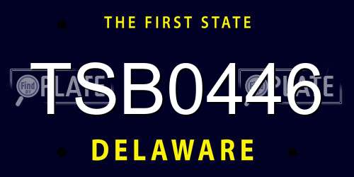 TSB0446 Delaware License Plate