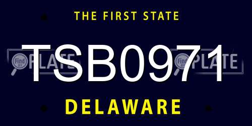 TSB0971 Delaware License Plate