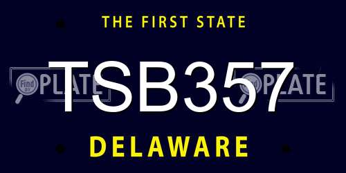 TSB357 Delaware License Plate