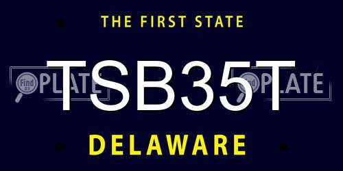 TSB35T Delaware License Plate