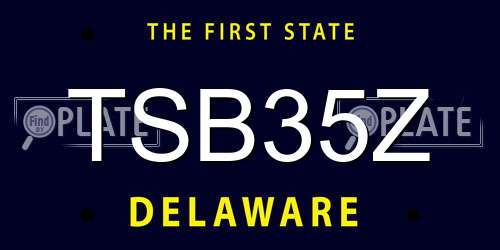 TSB35Z Delaware License Plate