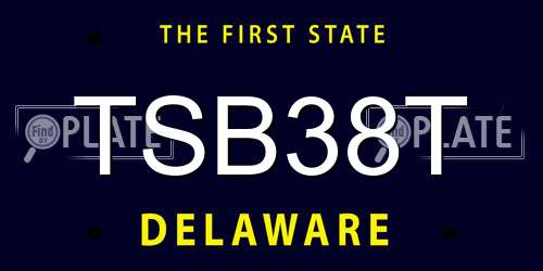 TSB38T Delaware License Plate