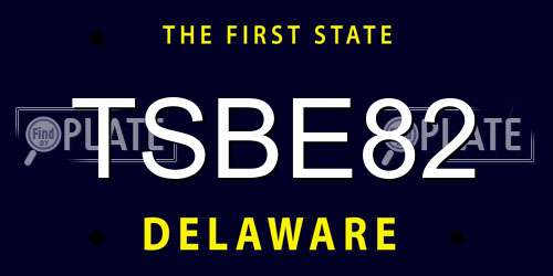 TSBE82 Delaware License Plate