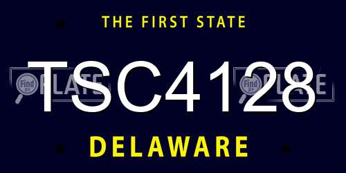 TSC4128 Delaware License Plate