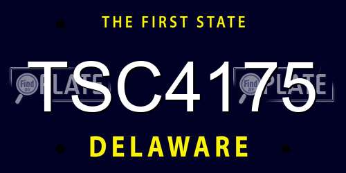 TSC4175 Delaware License Plate