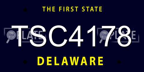 TSC4178 Delaware License Plate