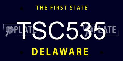 TSC535 Delaware License Plate