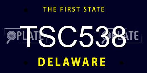 TSC538 Delaware License Plate