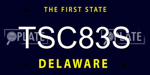 TSC83S Delaware License Plate