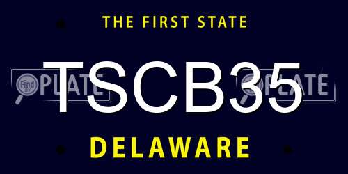 TSCB35 Delaware License Plate