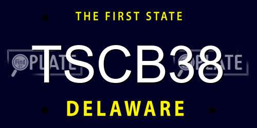 TSCB38 Delaware License Plate