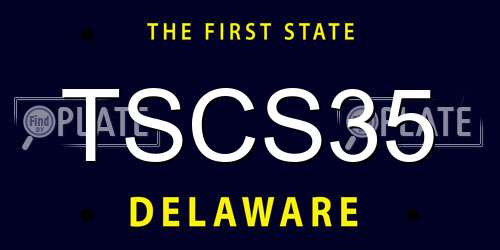 TSCS35 Delaware License Plate