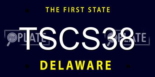 TSCS38 Delaware License Plate