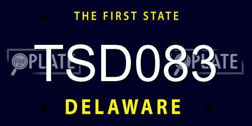 TSD083 Delaware License Plate