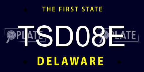 TSD08E Delaware License Plate