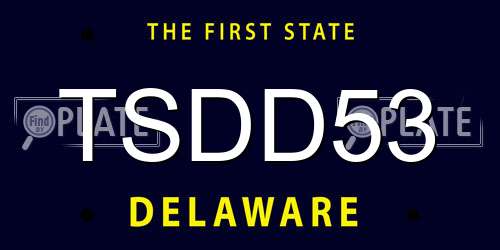 TSDD53 Delaware License Plate