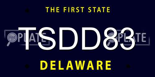 TSDD83 Delaware License Plate