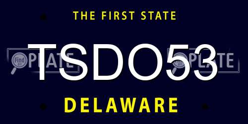 TSDO53 Delaware License Plate