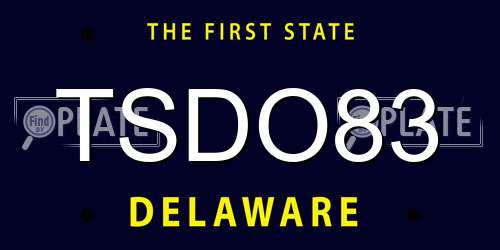 TSDO83 Delaware License Plate