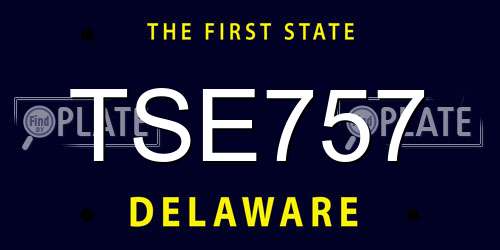 TSE757 Delaware License Plate