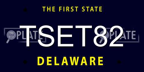 TSET82 Delaware License Plate