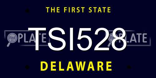 TSI528 Delaware License Plate