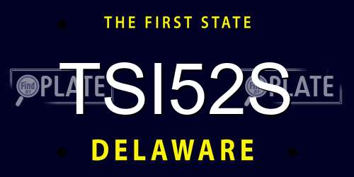 TSI52S Delaware License Plate