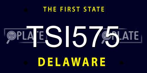 TSI575 Delaware License Plate