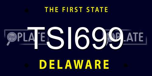 TSI699 Delaware License Plate