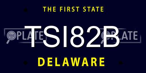 TSI82B Delaware License Plate