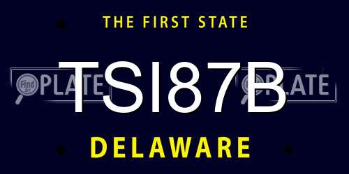 TSI87B Delaware License Plate