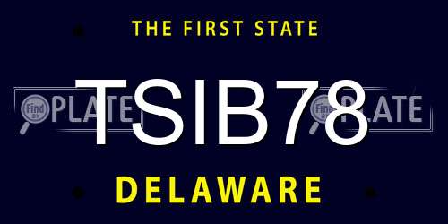 TSIB78 Delaware License Plate