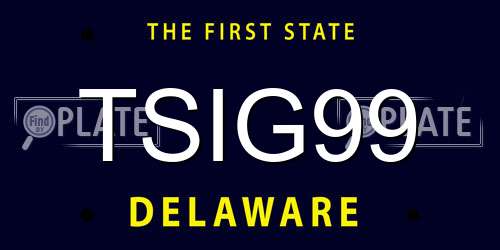 TSIG99 Delaware License Plate