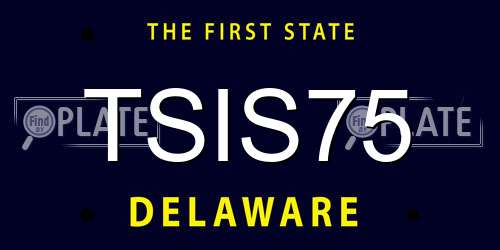 TSIS75 Delaware License Plate